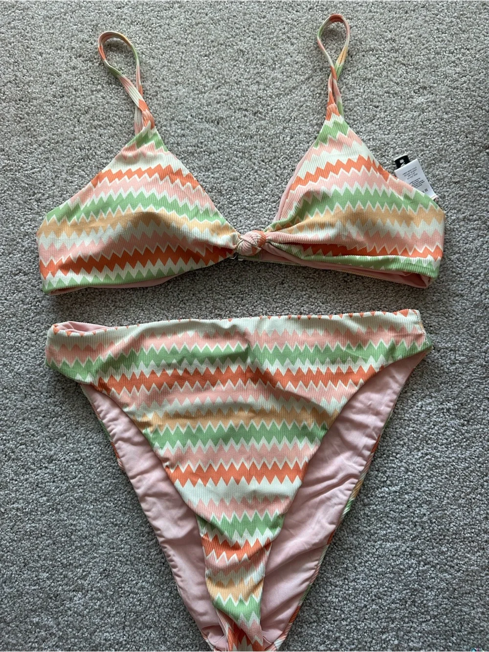 Dippin' Daisy's Pastel Zigzag Bikini - Peach, Mint & Cream